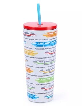 Disney Parks Monorail 22 oz. Stainless Steel Tumbler with Straw NWT